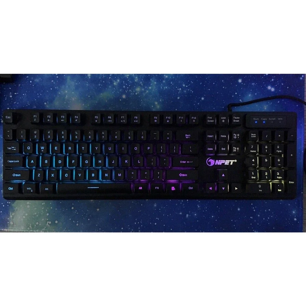 NPET K10 Gaming Wired Keyboard LED Backlit Mechanical Keyboard- FULLY Tested